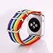 Rainbow Wristband for Apple Watch 38MM, Bandmax High Quality Watch Strap Comfortable Denim Fabric Replacement Band for Apple Watch Series 3/2/1
