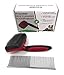 QOUKETT Dog Shedding Brushes, Pet Grooming and Self Cleaning Slicker Brush for Dogs and Cats, Comb, Stainless Steel Groom Tools with Built-in Cleaner Button Detangling & Stainless Comb