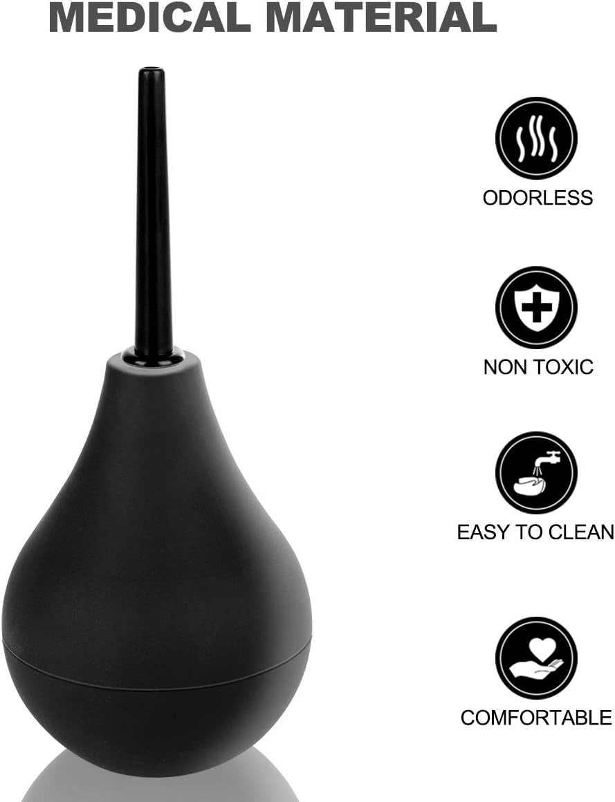 RANEU Enema Bulb Silicone Anal Douche Enema Kit for Women & Men with 3 Nozzles (Small): Health & Personal Care