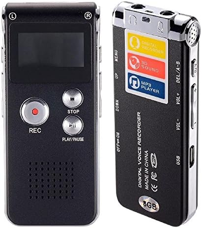 Bagent 8GB Digital Audio Voice Recorder / Dictaphone / MP3 Player with Mini Usb Port / Built-In Speaker / Dual Microphone / other Accessorries---Black