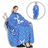 RACAPE Professional Imported Barber Cape, Silky Hair Cutting Salon Cape with Snap Closure Light Weight Hairdressing Apron Perfect for Barbershop and Home use 57x63 Inches,BlueA