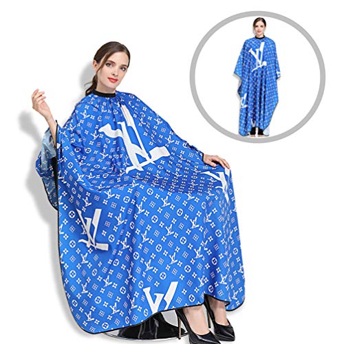 RACAPE Professional Imported Barber Cape, Silky Hair Cutting Salon Cape with Snap Closure Light Weight Hairdressing Apron Perfect for Barbershop and Home use 57x63 Inches,BlueA