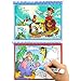 Aqua Doodle,Reusable Water-Reveal Activity Pads 2-pk Water Coloring Books Aqua Drawing Painting Toy Travel Kits with Bonus Pens for Kids (Zoo&Dinosaur)