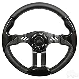 RHOX Aviator 5 Golf Cart Steering Wheel (Black Grip/Black Spokes)