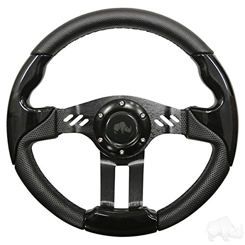 RHOX Aviator 5 Golf Cart Steering Wheel (Black Grip/Black Spokes)
