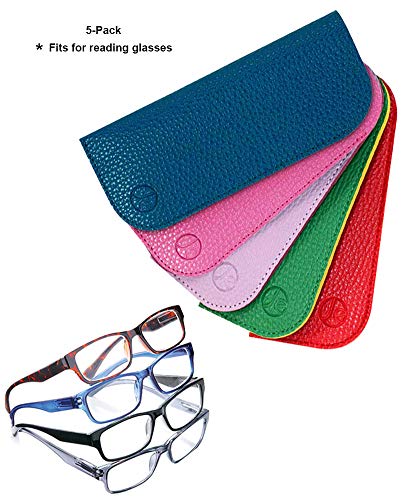 [5 PACK], JAVOedge 2 Tone Color Style Soft Pouch Eyeglass Storage Case w/Microfiber Eyeglasses Cloth, STYLE B - Thumbnail 7