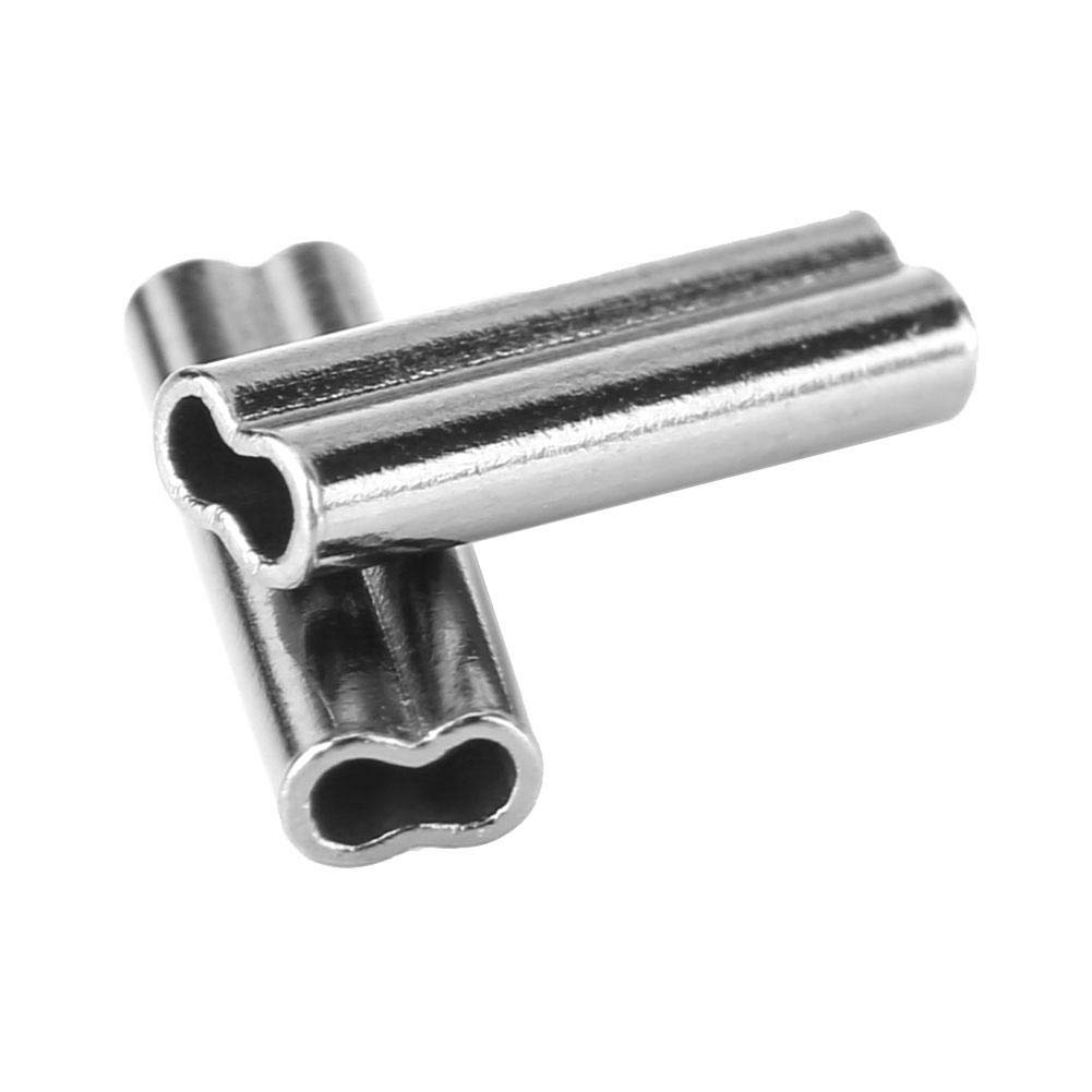 Yosoo Health Gear 100 Pieces Fishing Copper Tube, Double Barrel Crimp Sleeves Fishing Line Tube Leader Copper Tube Connectors Ferrule Crimping Loop Sleeve