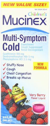 UPC 363824010670, Mucinex Children&#39;s Multi-Symptom Cold Liquid, Very Berry, 6.8 Ounce