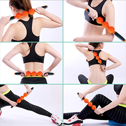 Muscle Roller Stick丨Ergonomically-designed, Great for Muscles丨Fascia Cellulite Blaster Remover Muscle Roller,Fat Blaster Stick | For Back Pain Relief, Sore Neck, Tight Back - M&H (Orange)