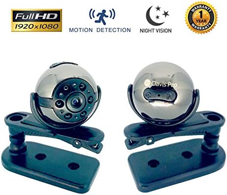 [2018 NEW MODEL] Spy Camera - HD 1080P Video &amp; Audio LED Infrared Night Vision Motion Detection - Portable Hidden Mini Camera for Car, Store, Office and Home Security - Nanny Cam - by Clavis Pro