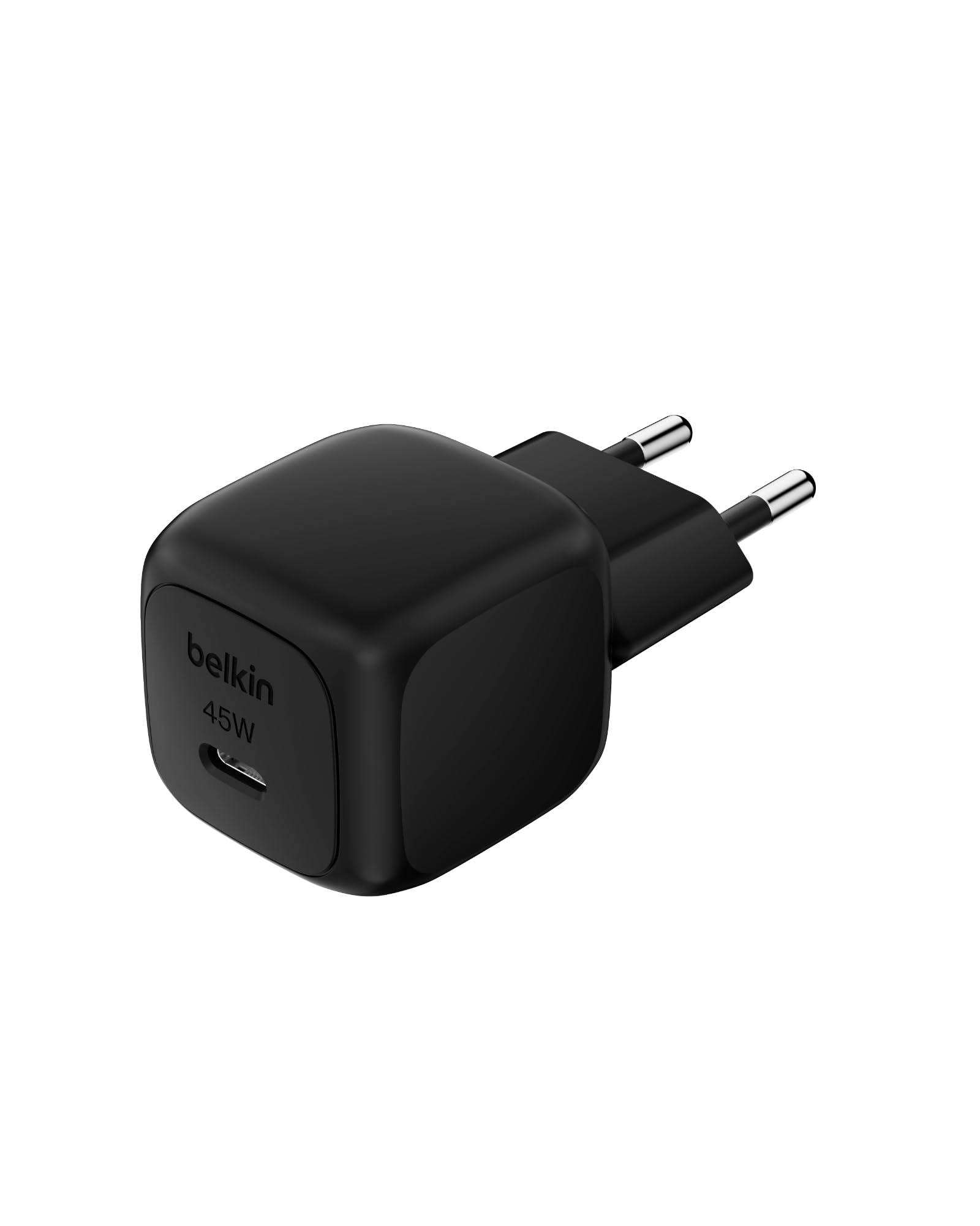 Belkin kompaktes USB-C Ladegerät 45W, USB-C Power Delivery zum Schnellladen für Apple iPhone 17, iPhone 16, iPhone 15-Serie, Samsung Galaxy, Google Pixel, iPad, AirPods usw. – Schwarz