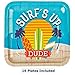 Pool Party Supplies for 16 - Surfs Up Dude Beach Bum Swimming Themed Summer Birthday Kit - Plates, Napkins, Cutlery, Banner, Tablecloth, Beach Games Ideas Activity Page Bundle