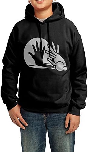 Hand Shadow Rabbit Glow In The Dark Cute Print Hoodie Sweatshirts Tops Pullover Cute For Teens PINPINTA