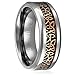 Cavalier Jewelers 8MM Comfort Fit Titanium Wedding Band | Engagement Ring with Rose Gold-Plated Celtic Knot Triquetra Over Black Carbon Fiber Inlay | Beveled Edges