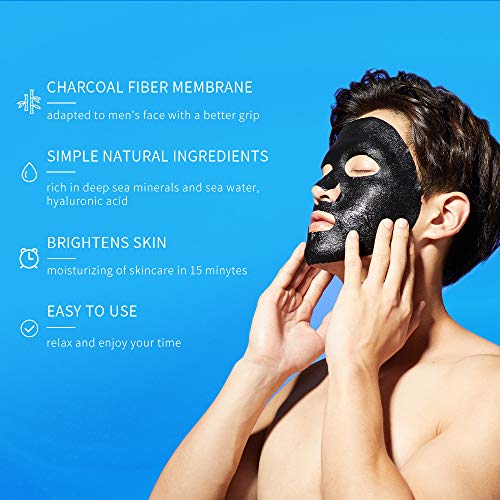 WIS Hydrating Face Mask Sheet for Men Anti Aging with Beard Mask, Deep Cleaning Skin, Anti Acne