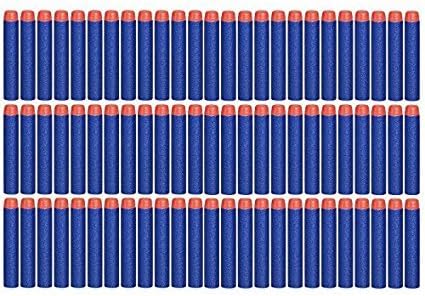 Aveenw 50 Pcs 7.2cm Refill Foam Darts Bullet for Nerf N-strike Elite Series Blasters Kid Toy Gun Refill Pack Blue