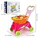 Sotodik 31PCS Cutting Toys Shopping Cart Toys Pretend Food Fruits Vegetable Playset Educational Learning Toy Kitchen Play Food for Boy Girl Kid (Red)