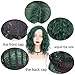 ENTRANCED STYLES Synthetic Wigs for Women Green Color Bob Curly Wig with Side Parting Heat Resistant Fiber Womens Wig for Cosplay,Party&Daily Use Costume Wig