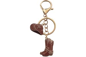 Cute Cowboy Key chain for Men Women, Cowboy Hat and Cowboy Boots Key Ring, Creative Handmade Jewelry for Western Jewelry Love
