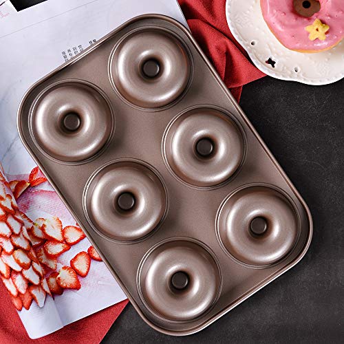 Bakerdream 6 Cavity Nonstick Donut Pan Baking Tray Donut Cake Pan Bagels Donut Maker - Thumbnail 5