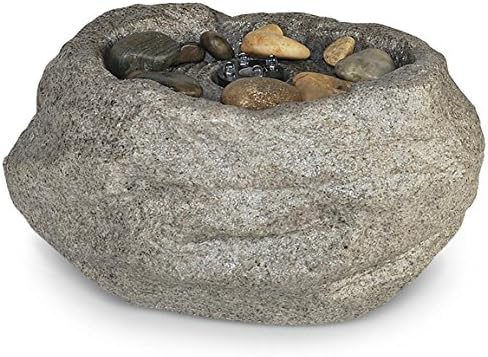 LOT OF 2 ASTONICA Small Rock Water Fountain W/ Pump + Lights Poly Resin Rock