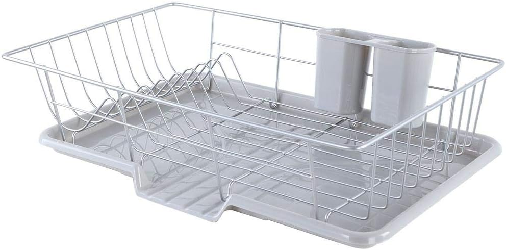 Ichiias Dish Drying Rack, Kitchen Sink Dish Plate Drying Rack Cutlery Holder Chopsticks Storage Basket