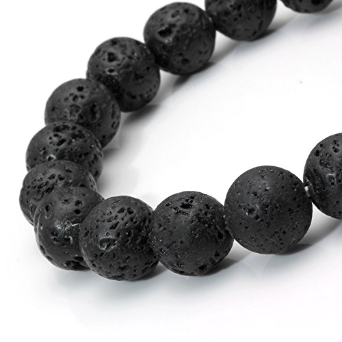 Milakoo Men Women 10mm Lava Rock Bracelet Link Wrist with Healing Energy Buddha Prayer Mala Beads