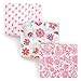 Hudson Baby Unisex Baby Cotton Muslin Swaddle Blankets, Floral, 3-Pack
