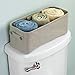 InterDesign Wren Cotton Fabric Bathroom Storage Bin for Magazines, Toilet Paper, Bath Towels - Small, Light Gray