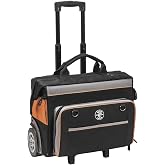 Klein Tools 55452RTB Tool Bag, Water Resistant Tool Storage Organizer Rolls on Rugged 6-Inch Wheels, 24 Pockets, Load Tested to 200-Pound