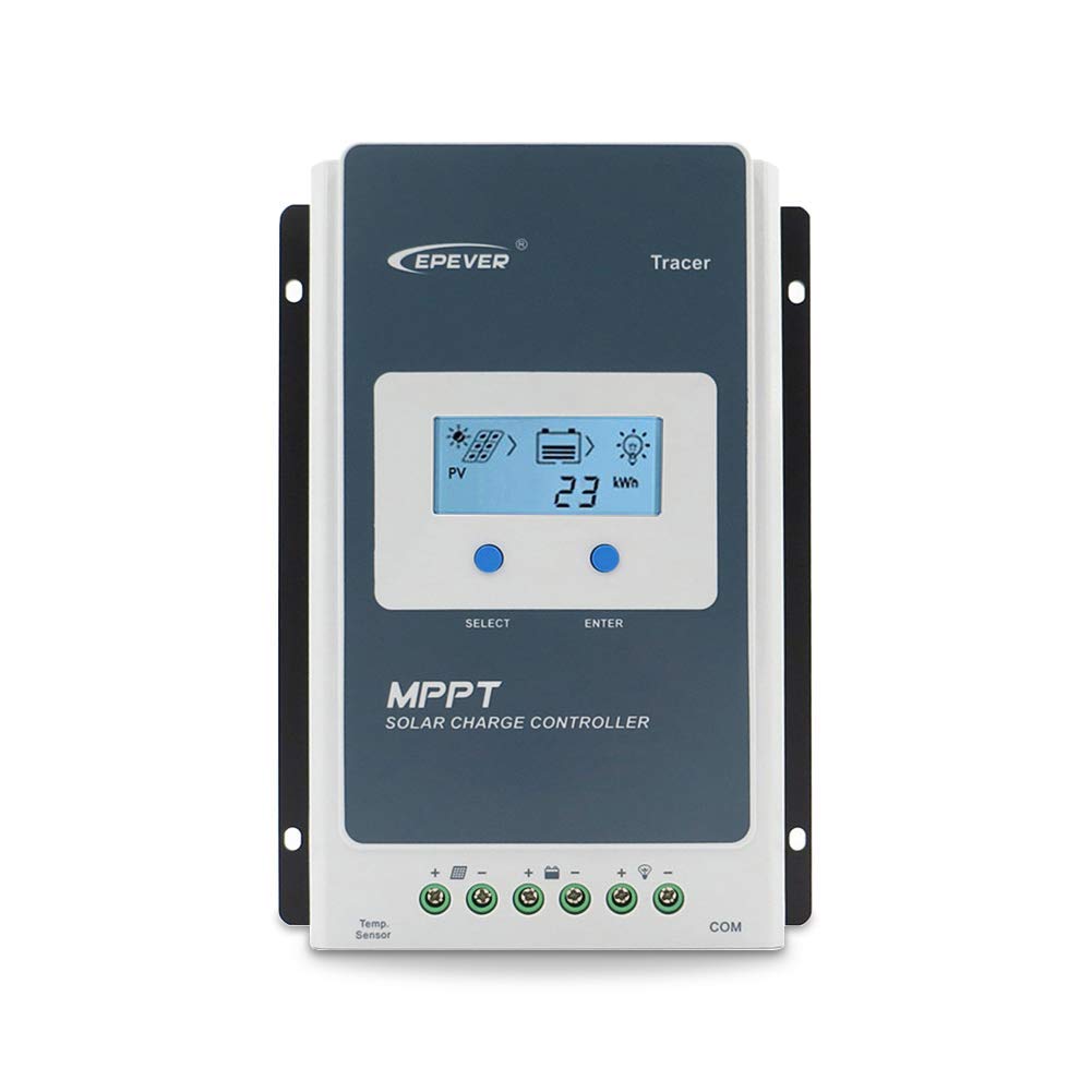 30A MPPT Solar Charge Controller 12V 24V Auto, Solar Charge Controller Max 100V Input Negative Grounded Solar Regulator 30A for Lead-Acid and Lithium Batteries