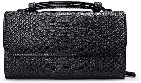 XUZISHAN Clutch Chain Women'S Cowhide Leather Day Clutch One Shoulder Cross-Body Bag Red Snake Pattern Genuine Leather