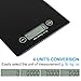 Vellepro Electronic Kitchen Scale with 4 Units,Large LCD Display, Auto Off,Tare Function,Multifunction Food Scale with Water-Resistant Tempered Glass Surface,Touch Sensitive Button(Batteries Included)
