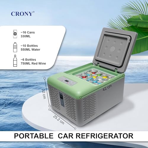 CRONY C9-9L Portable Car Refrigerator Fast Cooling Fridge Outdoor 12V/24V DC 100~240V AC for Camping Travel Road Trip RV Truck Boat Camper