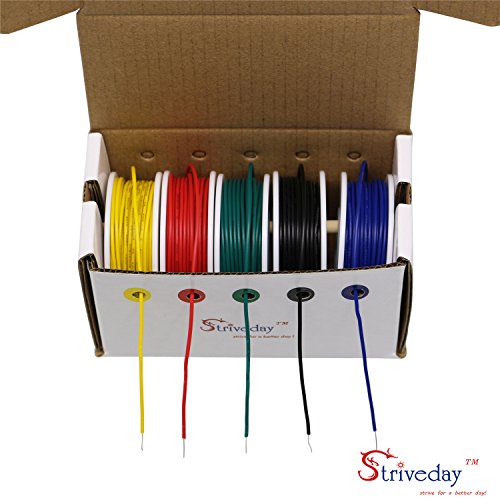Striveday™ 20 AWG Hook Up Wire 1007 PVC Solid wire Kit box Electric wire 20 gauge 300V Cable (19.6ft Each Color) - Thumbnail 4