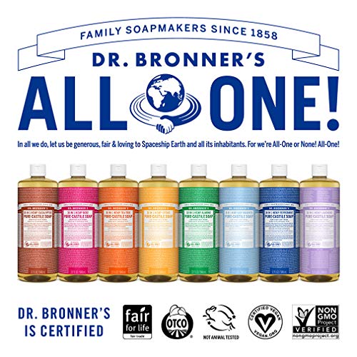 Dr Bronner's 18-in-1 Peppermint Pure-Castile Liquid Soap, Made with Organic Oils, Used for Face, Body, Hair, Laundry, Pets and Dishes, Certified Fair Trade & Vegan Friendly, 3,79Ltr Recycled Bottle - Image 4