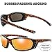 3 Pairs Motorcycle Riding Glasses Padded Frame Lens Block 100% UVB for Outdoor Activity Sport (8-Matte Black/Tortoise, Clear, Yellow, & Red Mirror)