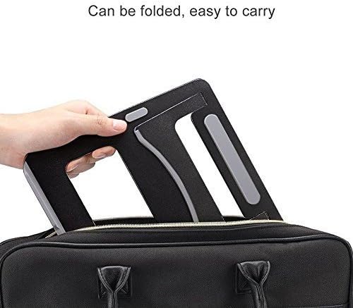 Aluminum Laptop Stand, OffKitsFoldable Lap Desk Cooling Pad Holder Notebook Riser V-Shape Support for ipad,ipoda,Macbook,Silicone Padded, Neck Wrists Strain Free, Cordless,8.9x10.2inches,N18 (Black)