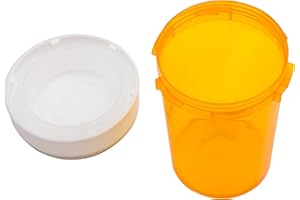 AVG Packaging Supplies Reversible Plastic Pharmacy Pill Bottles with Reversible Caps - Pharmacy Prescription Empty Containers, 40 Dram Vials (25ct)