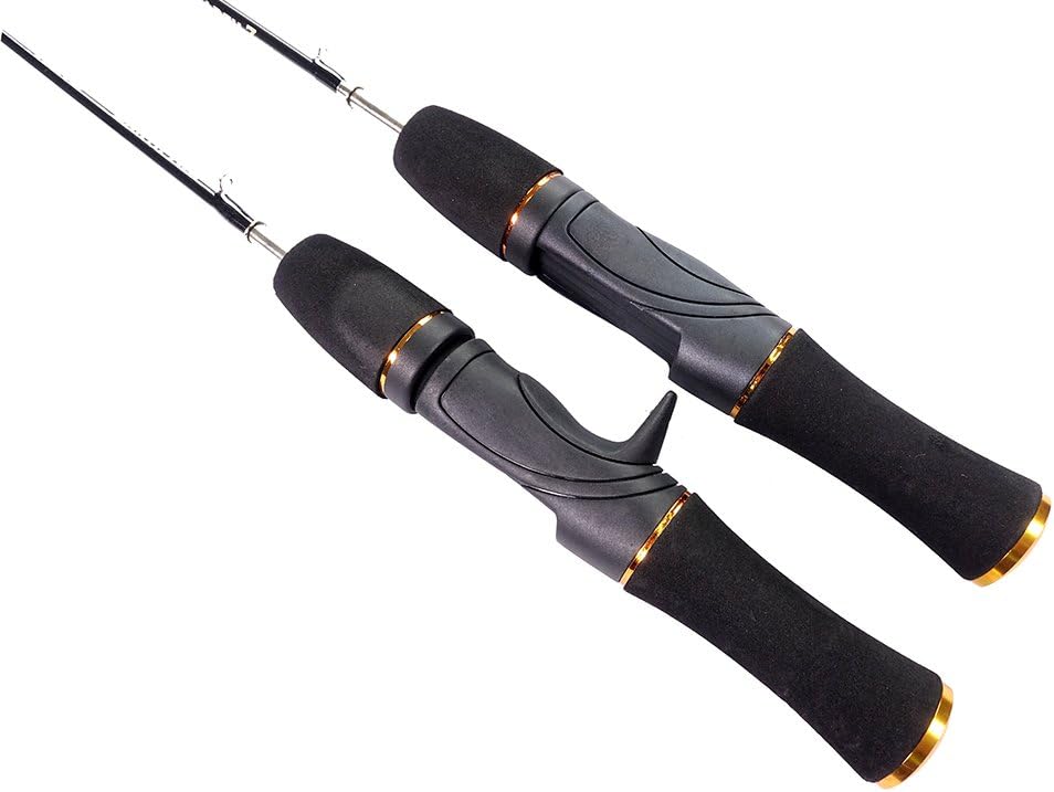 Wtrees Two-Piece Ice Fishing Rod Medium Light Graphite Portable &FlexibleTravel Ice Casting &Spinning Pole (Pack of 2 20" Casting & Spinning Rod #7, Ice Fishing A)