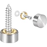 uxcell Mirror Screws Decorative Caps Cover Nails Brushed Stainless Steel 10mm, 4pcs