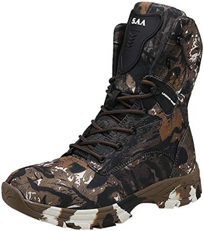 Moonuy Men's Fashion Hiking Shoes Desert Special Training Camouflage Boots Shoes Breathable Lightweight Running Shoes Travel Shoes Casual Shoes Outdoor Non-Slip Sneakers Sports Shoes