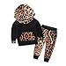 TIFENNY Baby Kids Long Sleeve Floral Print Tracksuit Top +Pants Sets (6M, black)