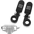 FOVPLUE 1.25" Highway Footpegs, Adjustable Footrest w/Mounting P-Clamps for Harley Touring Softail Dyna Sportster Honda Kawasaki Suzuki Yamaha Indian Victory w/1-1/4" Engine Guard, Gloss Black#1