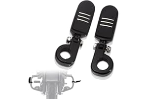 FOVPLUE 1.25" Highway Footpegs, Adjustable Footrest w/Mounting P-Clamps for Harley Touring Softail Dyna Sportster Honda Kawas