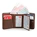 Artmi MensTrifold Wallet RFID Card Holder Leather Card Case Compact Purse Extra Capacity, Coffee