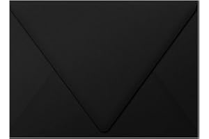 LUXPaper A7 Contour Flap Invitation Envelopes | 5 1/4" x 7 1/4" | Midnight Black | 80lb. Text | 50 Qty