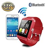 Yuntab Mobile U8 Watch SmartWatch Bluetooth 3.0 Silicone Wristband for Apple iOS smartphone iphone 4 / 4S / 5 / 5C / 5S / 6 Android Samsung S2 / S3 / S4 / Note 2/3 Note HTC Nokia (Red)