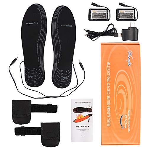 Warmfits Battery Powered Rechargeable Heated Insoles Foot Warmers for