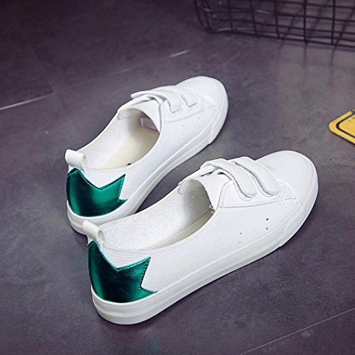WuyiM® Women's Flats Women Spring Summer Fashion Flat Canvas Shoes Casual Boat Office Shoes White Board Shoes (Green, 5) - Thumbnail 2